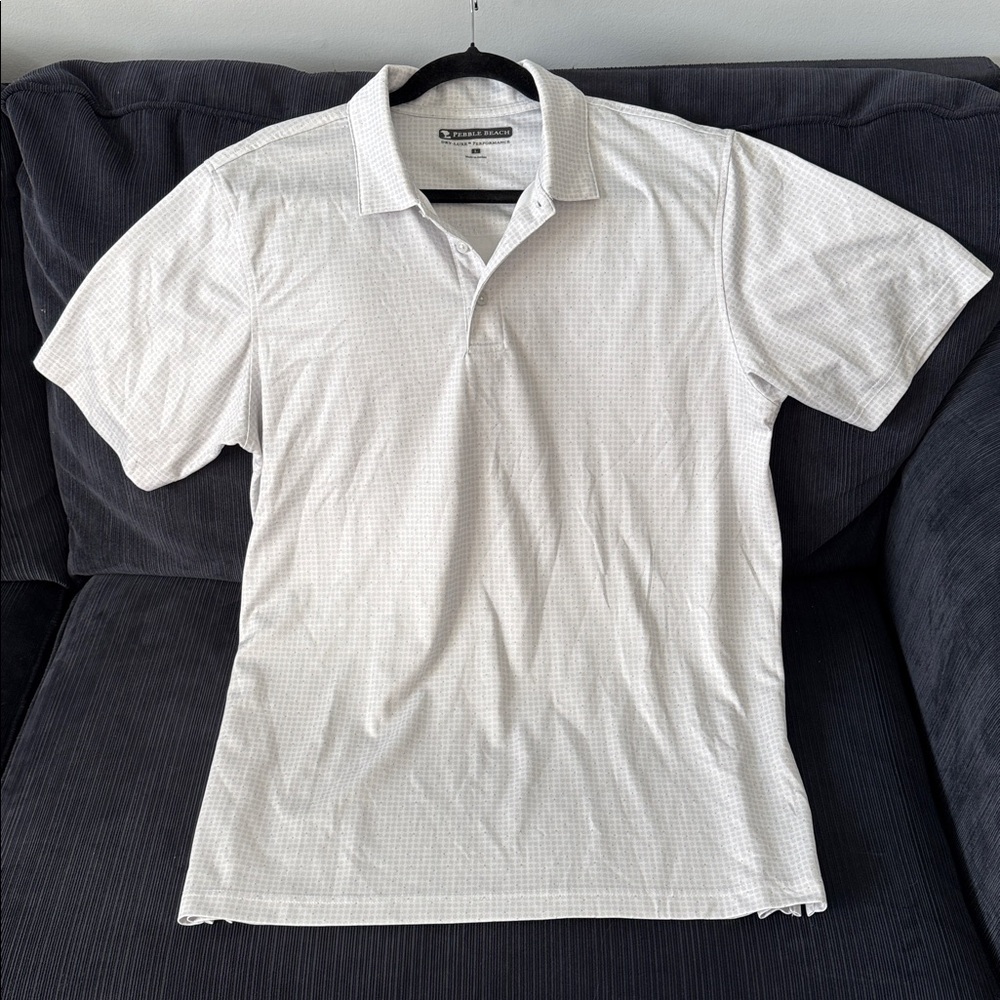 Pebble Beach Light Gray Polo Shirt. Size L